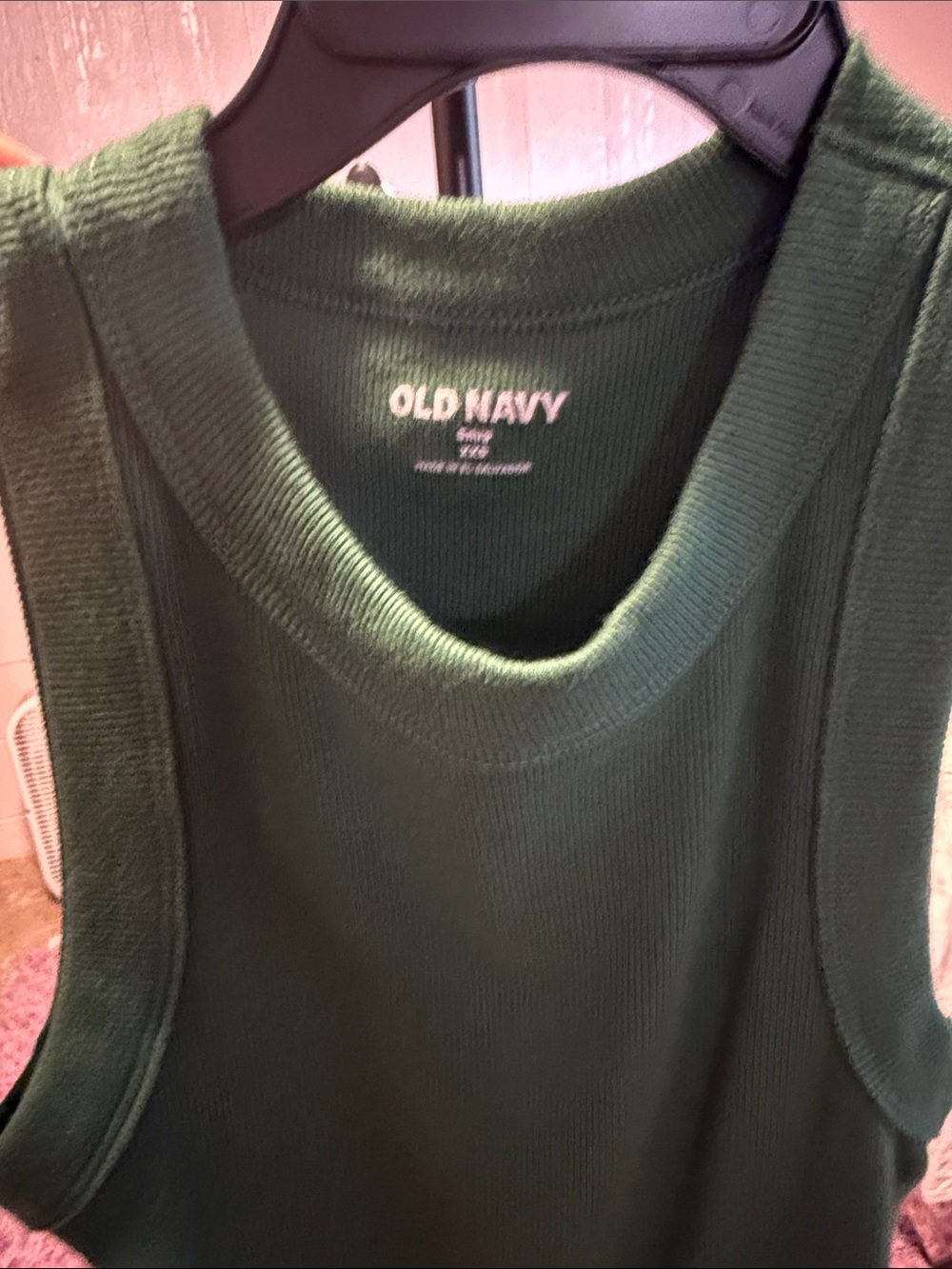 Old Navy Dark Green Ribbed Tank Top